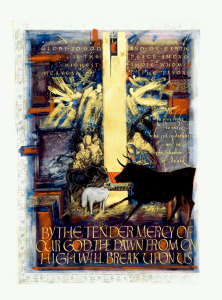 ©Birth of Christ, Luke Frontispiece, Donald Jackson, 2002, The Saint John’s Bible, Saint John’s University, Collegeville, Minnesota, USA.