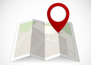 vector image of map with pin
