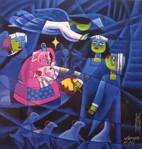 When a Child is Born Nativity by He Qi